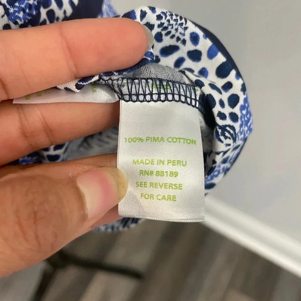 LILLY PULITZER LAJOLLA XS Navy White Fish Heart & Sole Stripe Puff Sleeve Dress - Picture 8 of 8